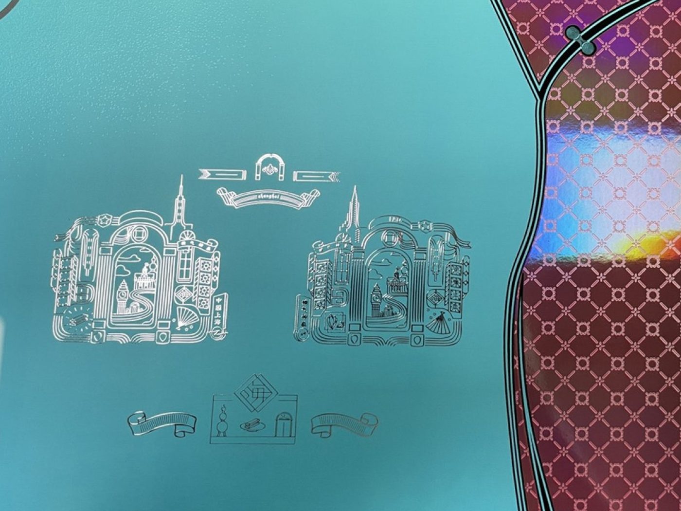 Qipao-inspired cold-foil sample
